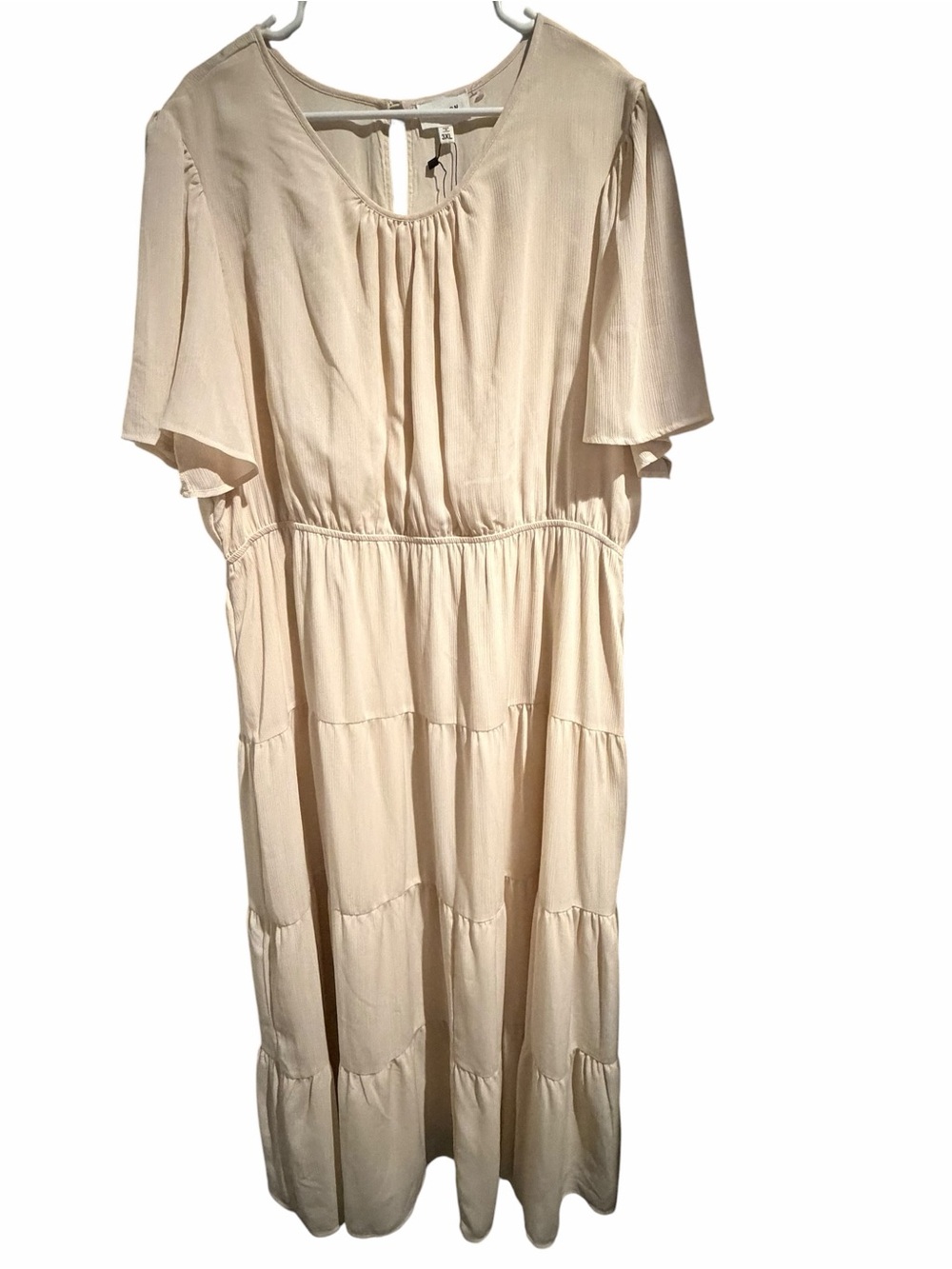 Women's HEYSON Cream Maxi Dress with Pleated Detail - Picture 2 of 4